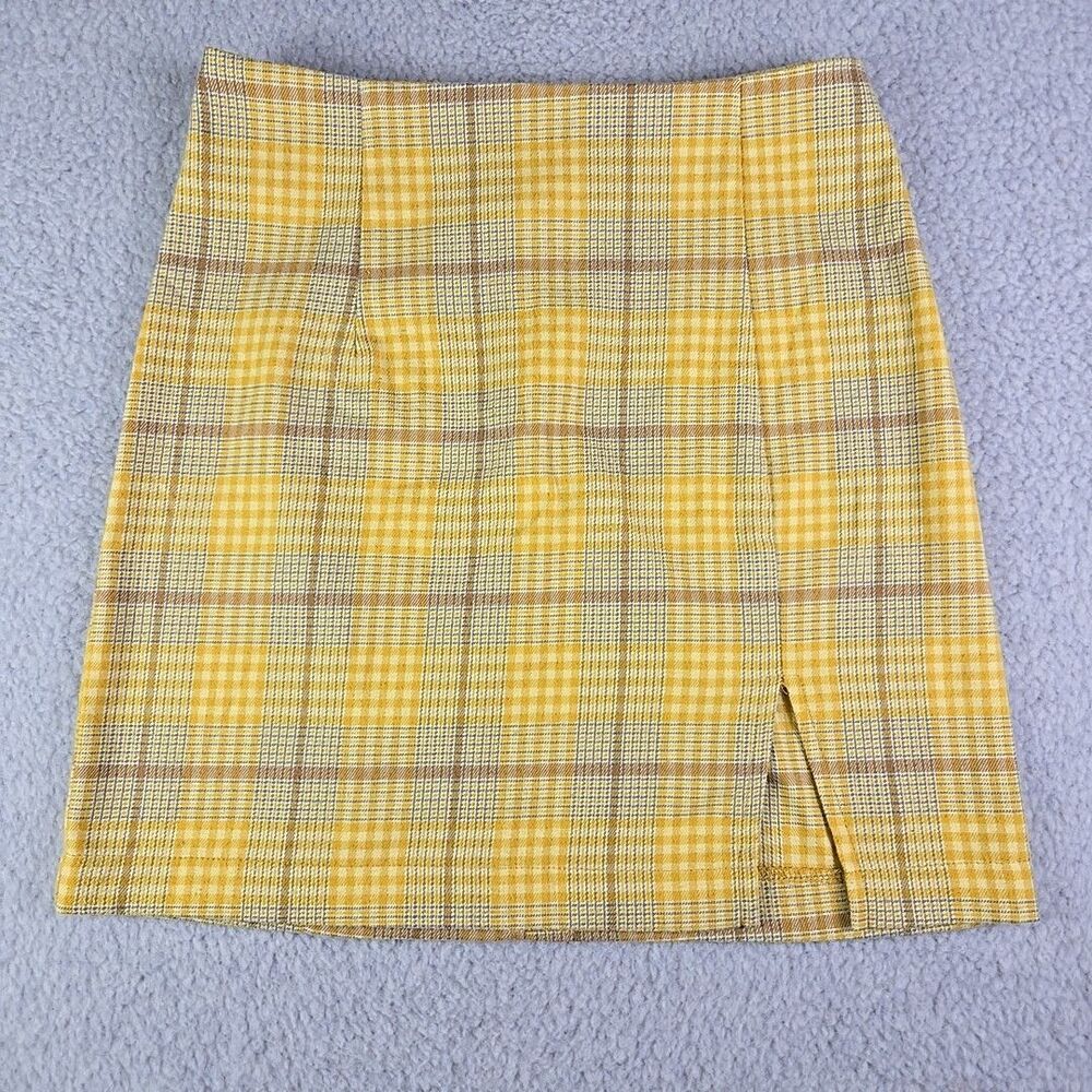 Wild Fable Plaid Skirt Womens Size 00 Yellow